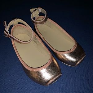 Janie and Jack rose gold flats